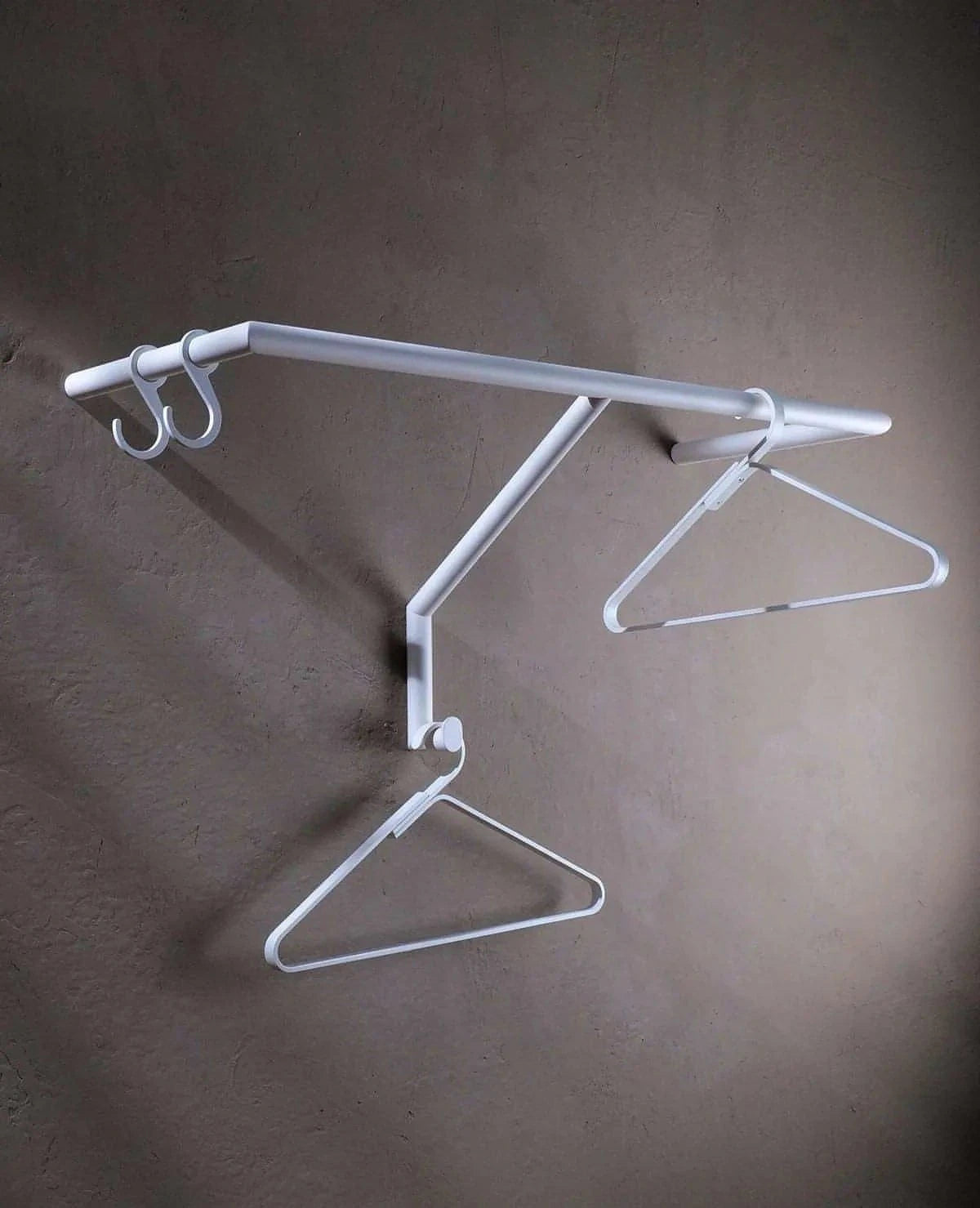 Garderobe Hook Siqual-Design Weiß mit Kleiderbügeln und Haken