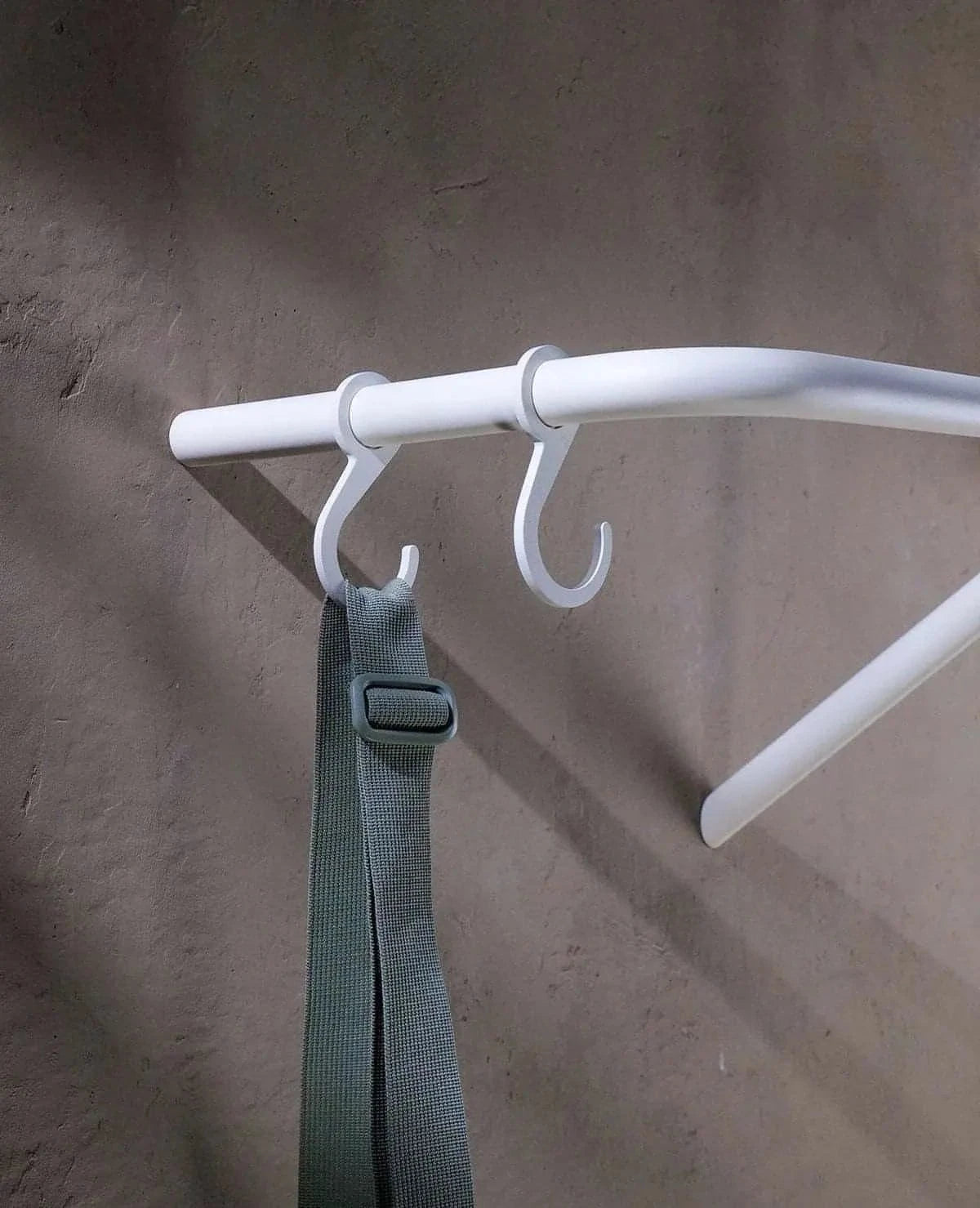 Garderobe Rail Siqual-Design Weiß mit Haken