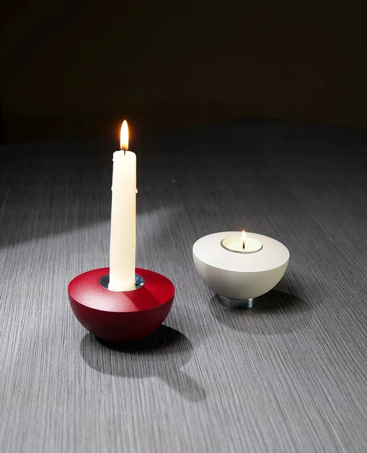 Kerzenständer Rocky Siqual-Design Rot und Weiß