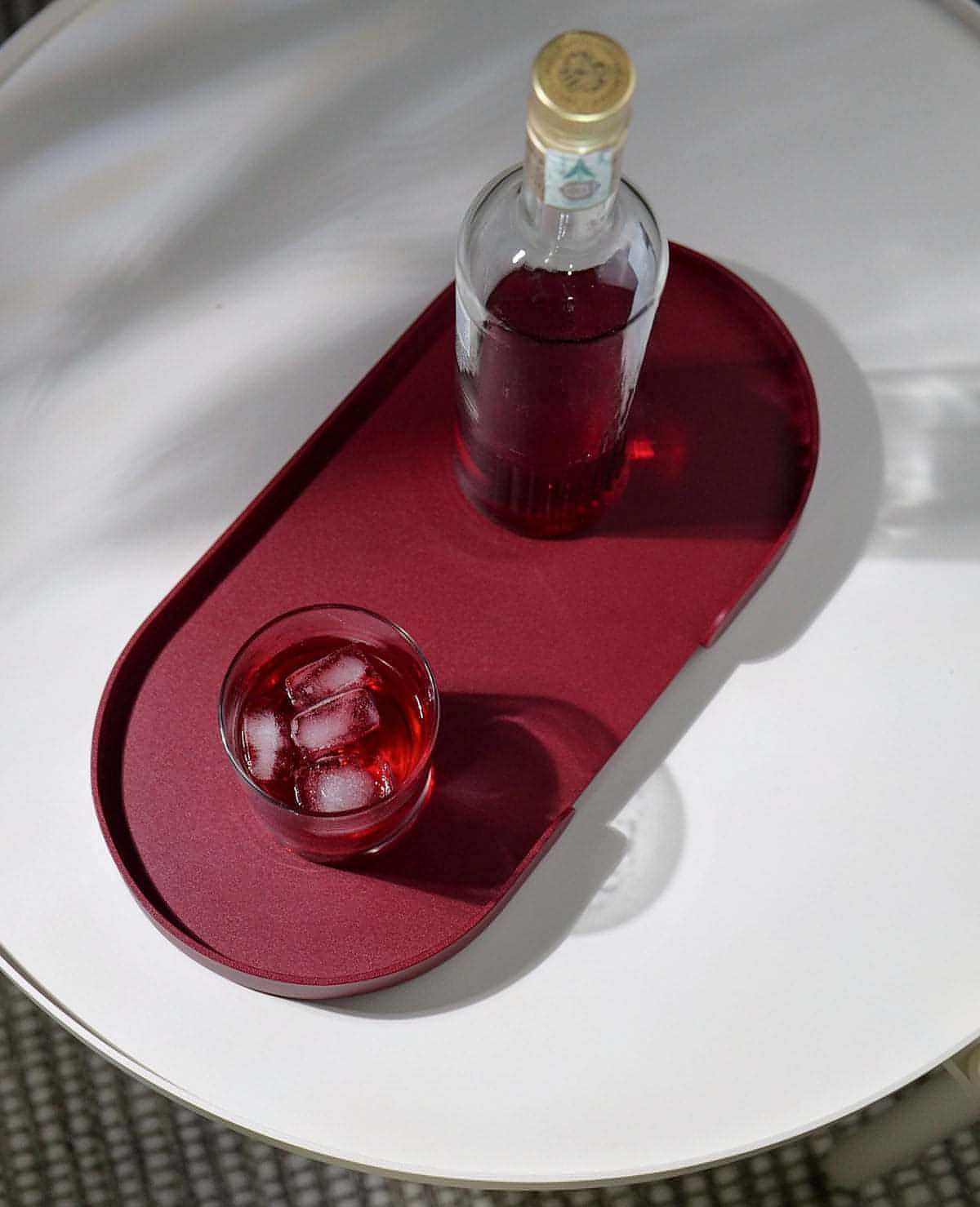 Tablett Butler Siqual-Design mit Glas