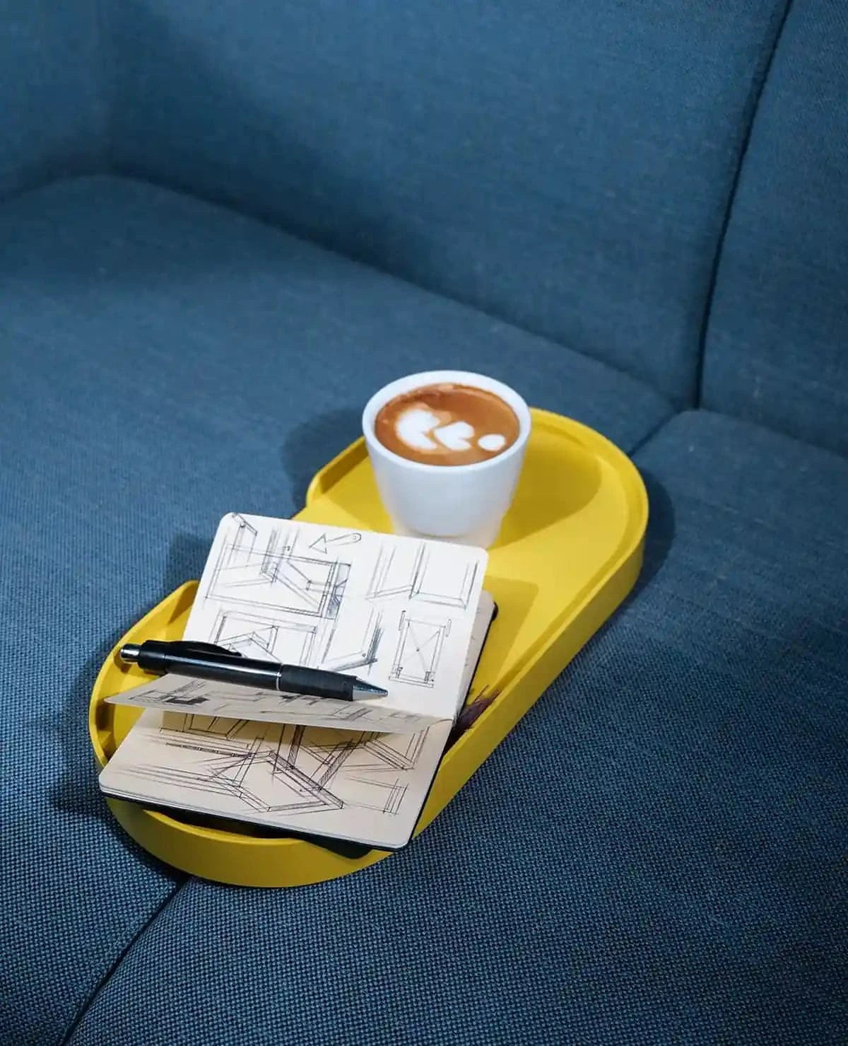 Tablett Butler Siqual-Design Gelb mit Notizbuch