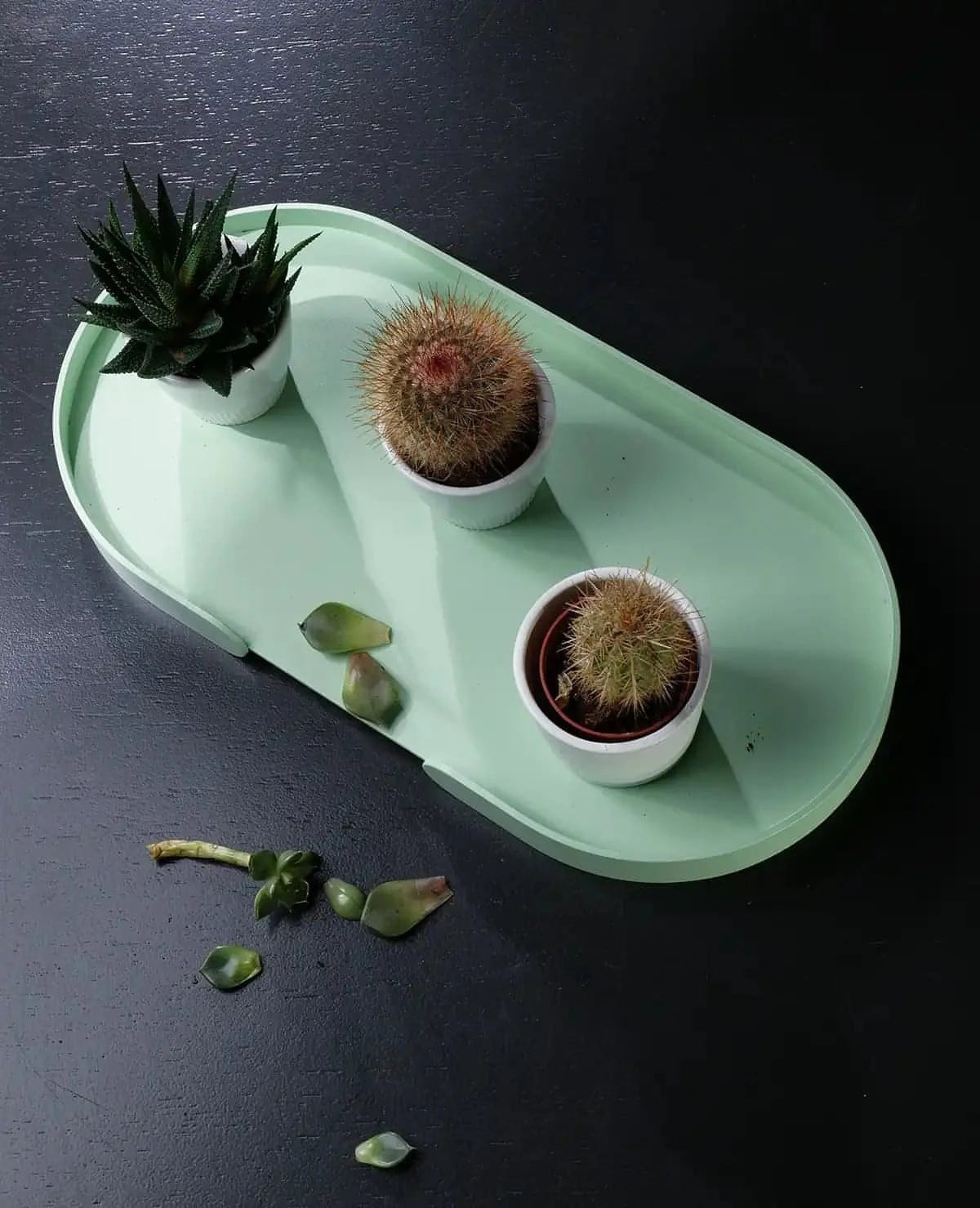 Tablett Butler Siqual-Design Mint mit Blumen