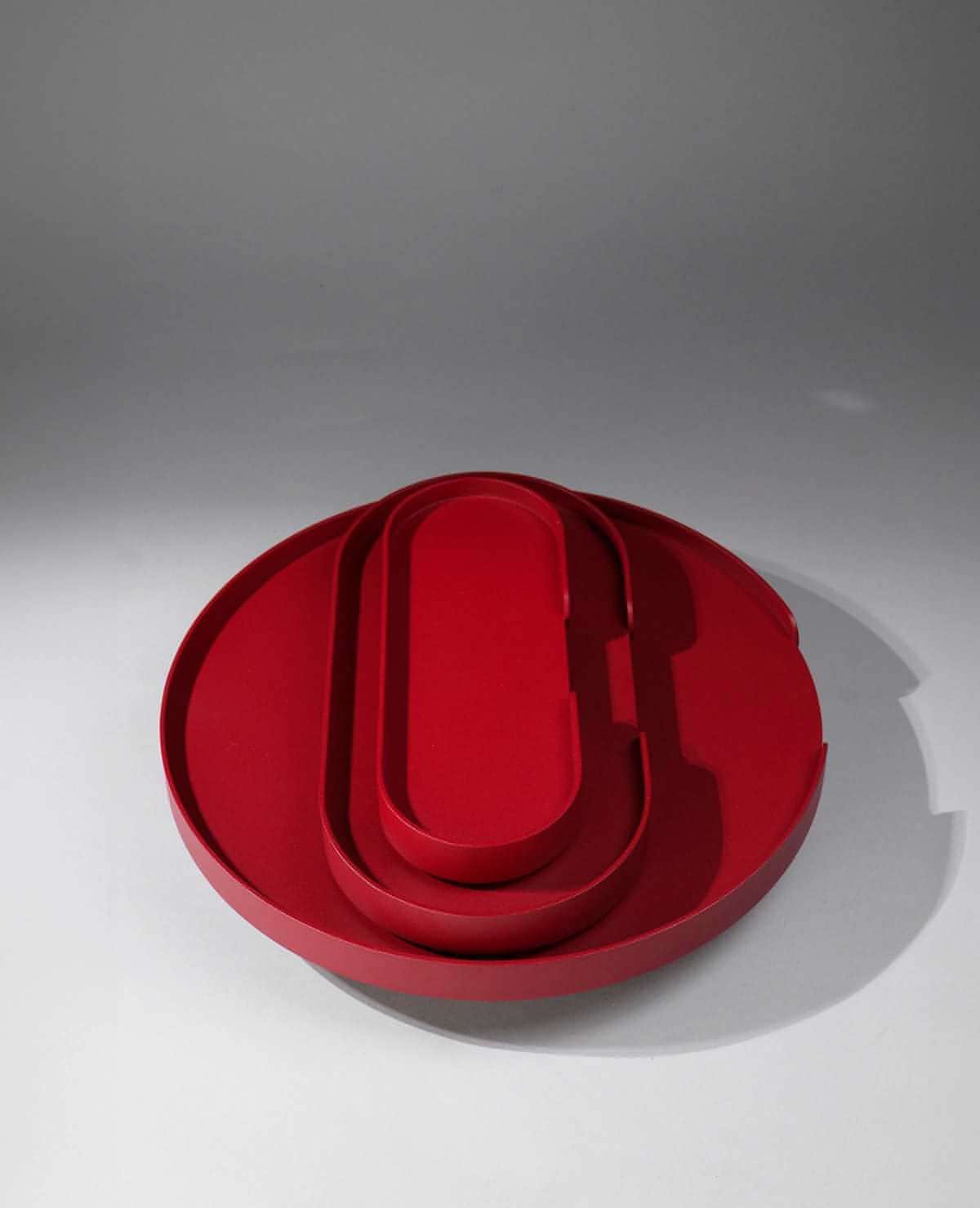 Tablett Lilo Siqual-Design Rot mit Tablett Butler und Tablett Mortimer