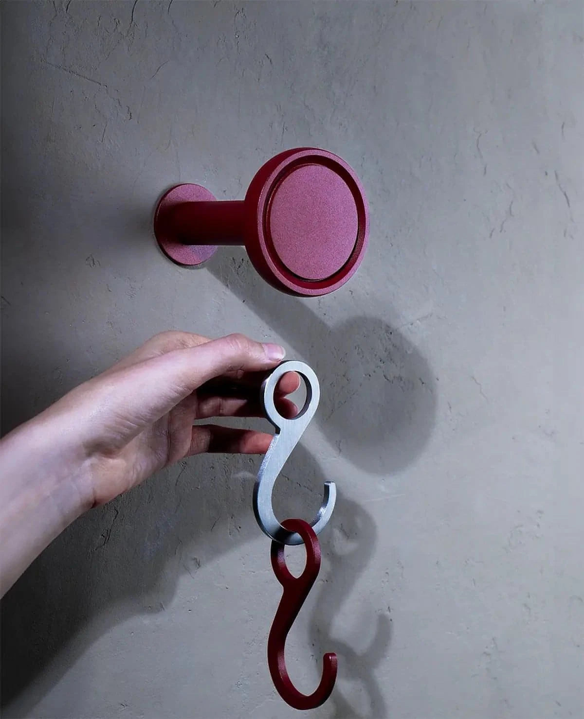 Wandhaken Siqual-Design Rot mit zwei Haken