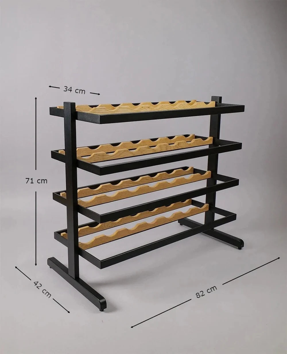 Barrique Weinregal von Siqual mit Maßangaben