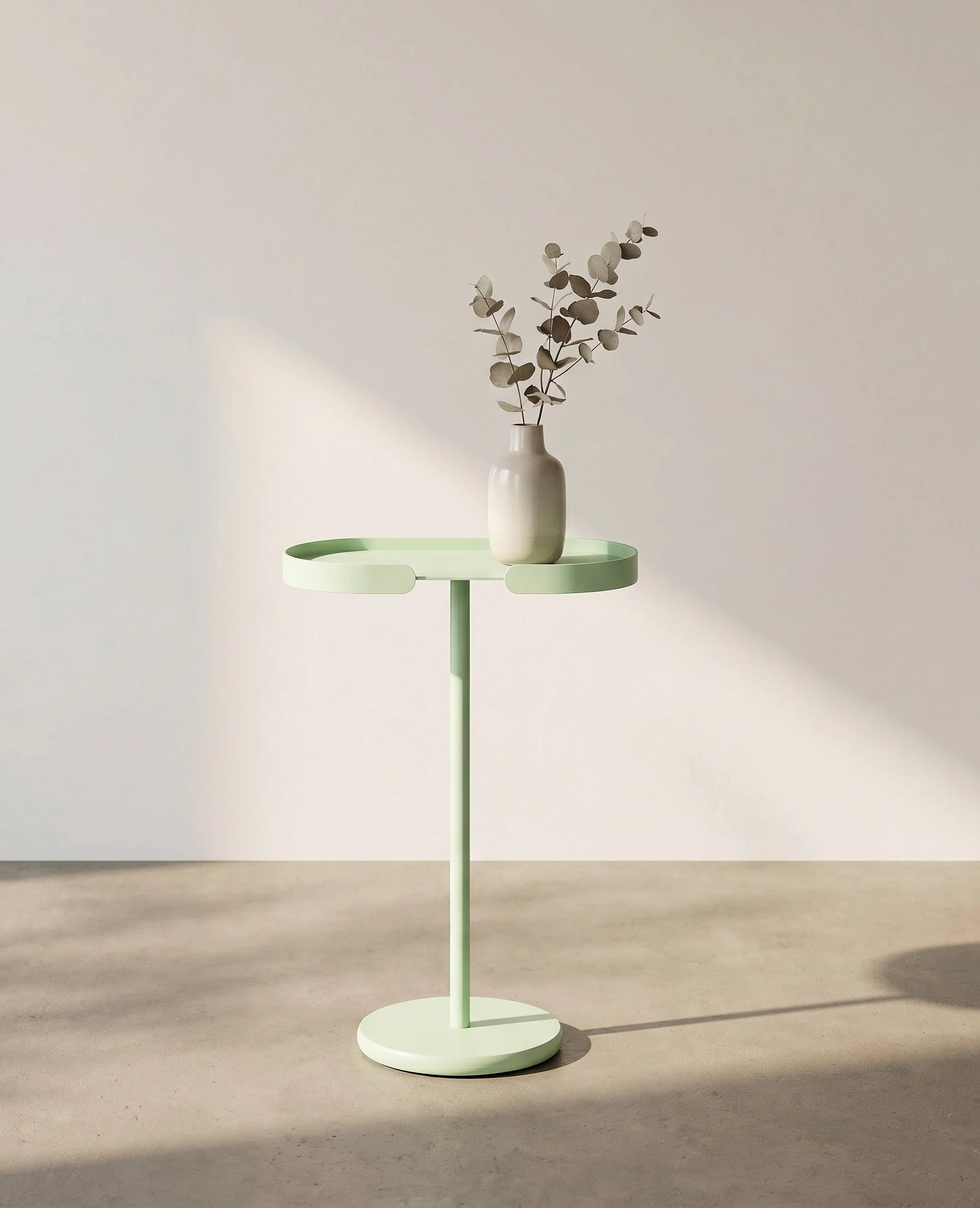 STAN Beistelltisch aus Metall in Mint von Siqual Design, wetterfest und vielseitig einsetzbar.