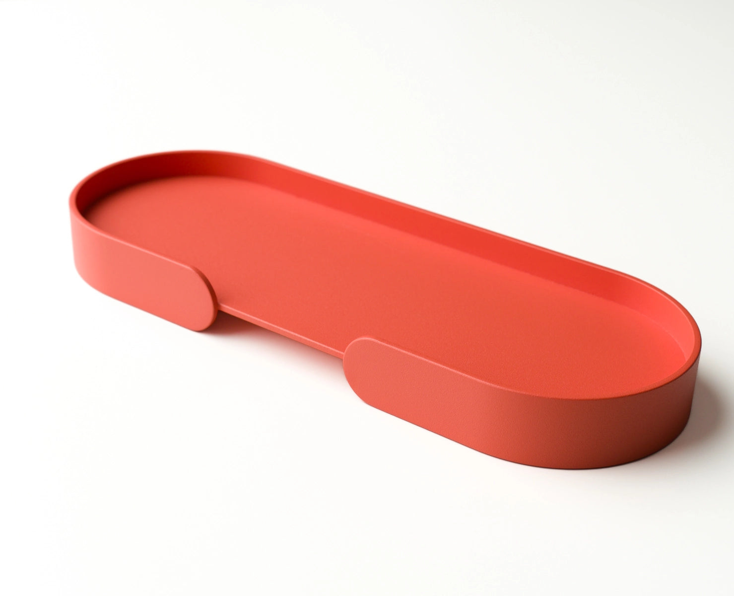 MORTIMER – Tăviță ovală compactă din aluminiu cu margine parțial ridicată pentru baie, bucătărie și hol