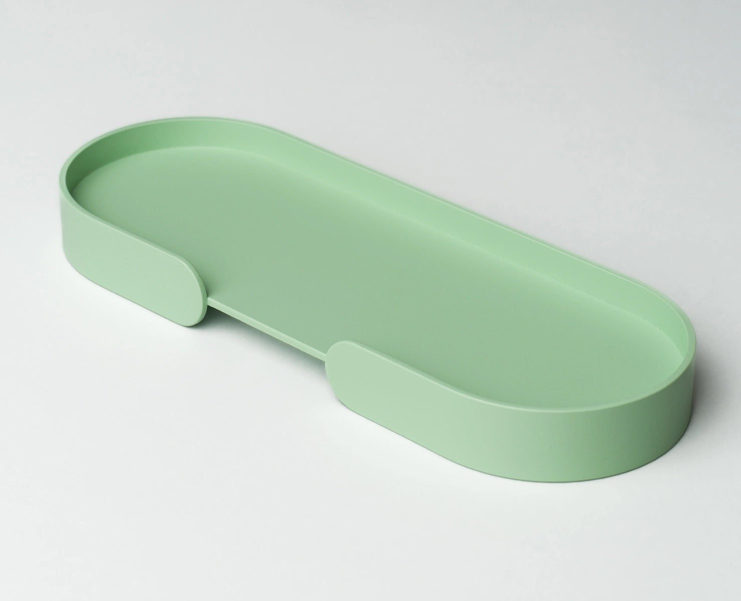 MORTIMER – Tăviță ovală compactă din aluminiu cu margine parțial ridicată pentru baie, bucătărie și hol