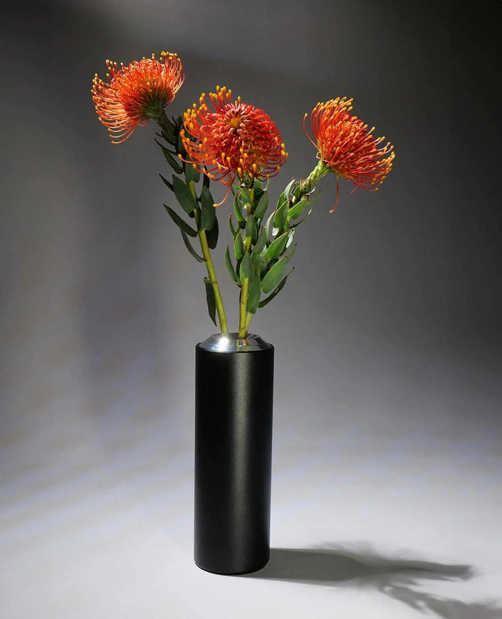 Moderne Metallvase Floare in Schwarz von Siqual – ideal für stilvolle Blumen-Deko