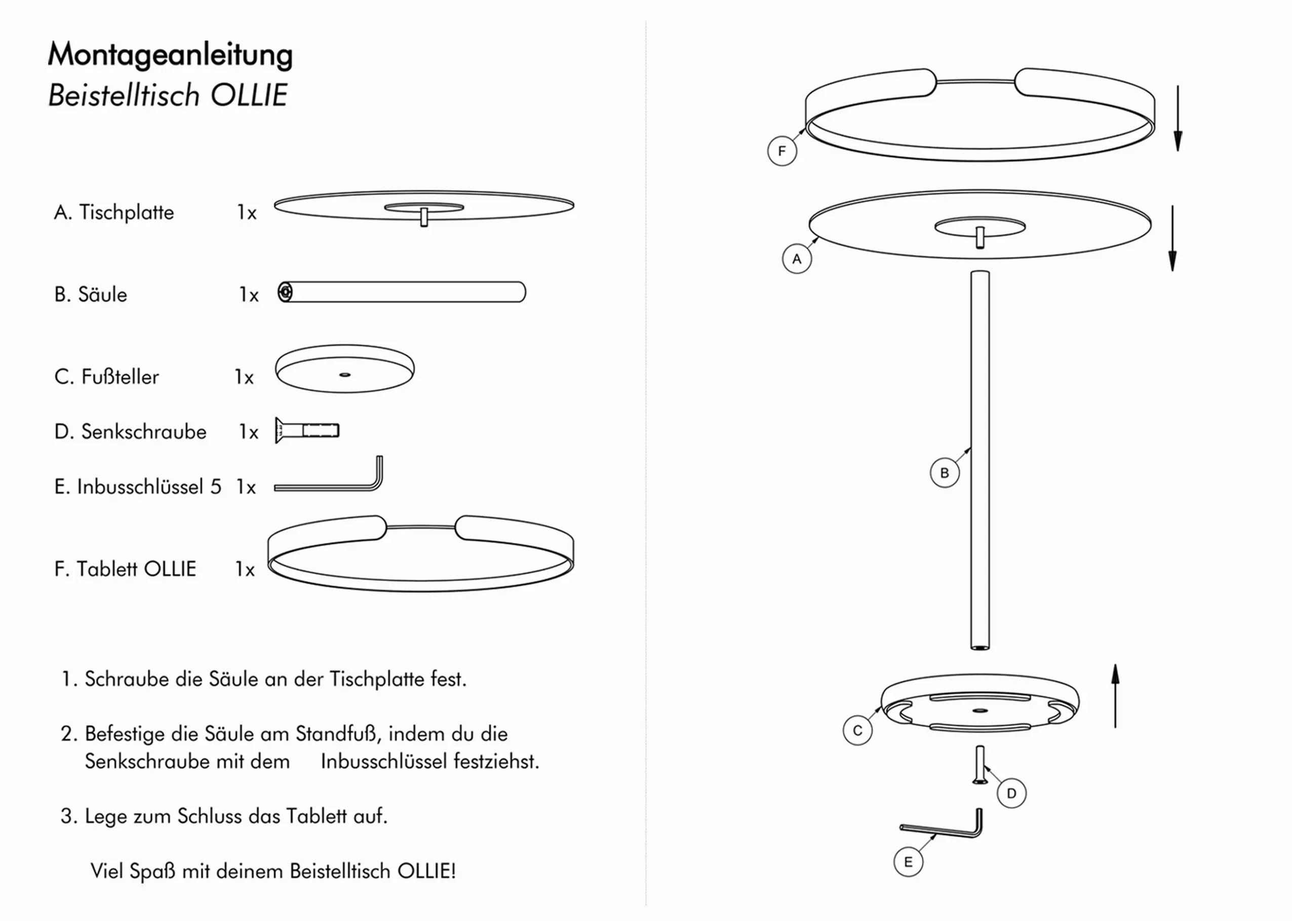 OLLIE – Weatherproof Outdoor Metal Side Table with Removable Tray