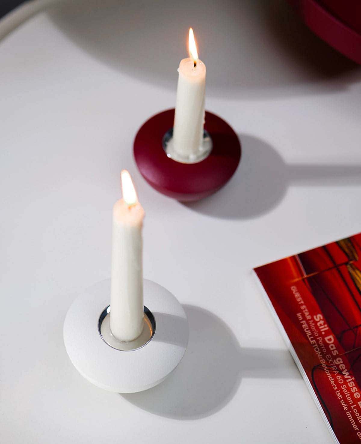 Kerzenständer Rocky Siqual-Design Weiß von oben