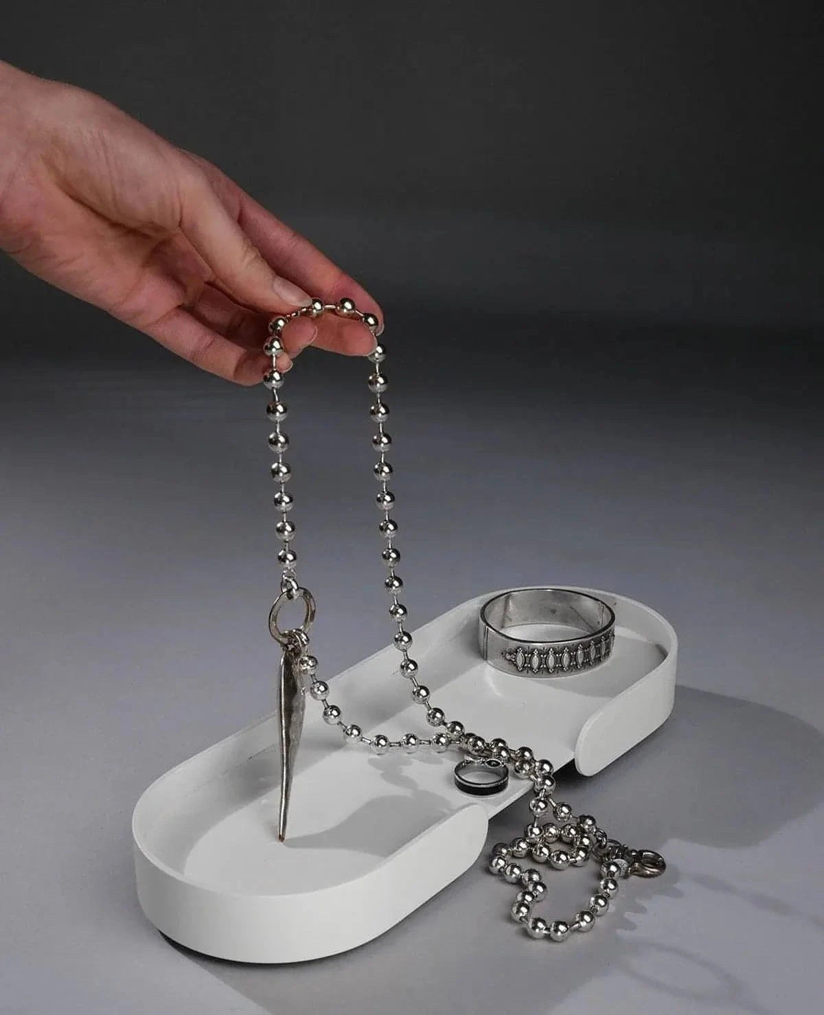 Tablett Mortimer Siqual-Design Weiß Schmuck