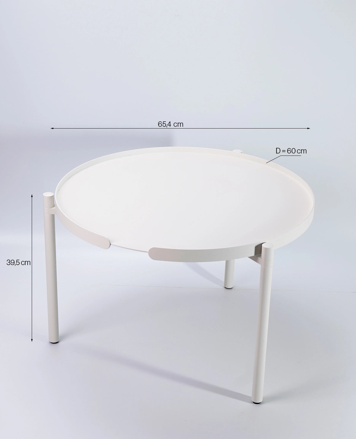 Couchtisch Orbis aus Metall in Weiß mit Maßen von Siqual Design