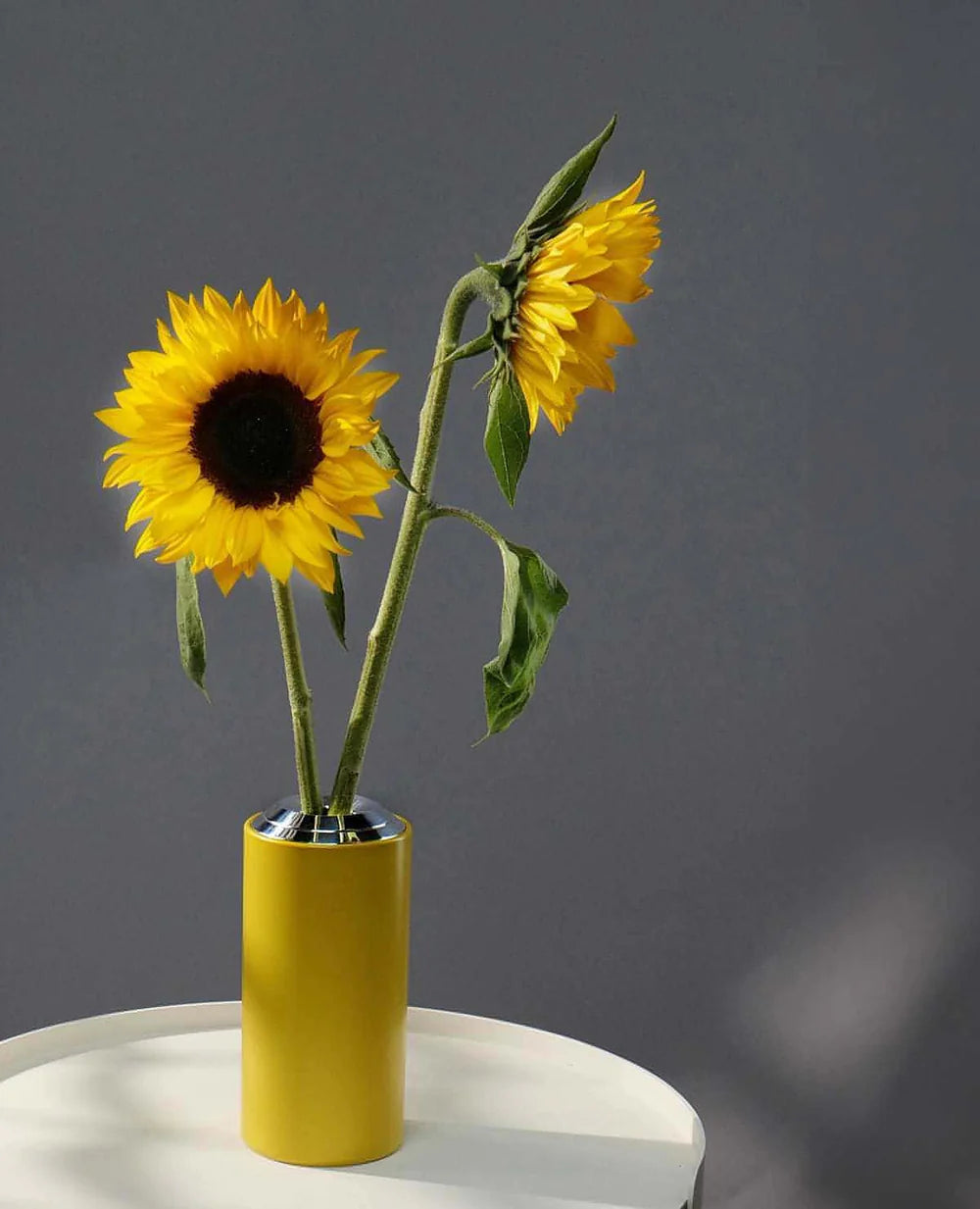 SILVER FLOARE – Minimalist Metal Vase with Modular Opening System