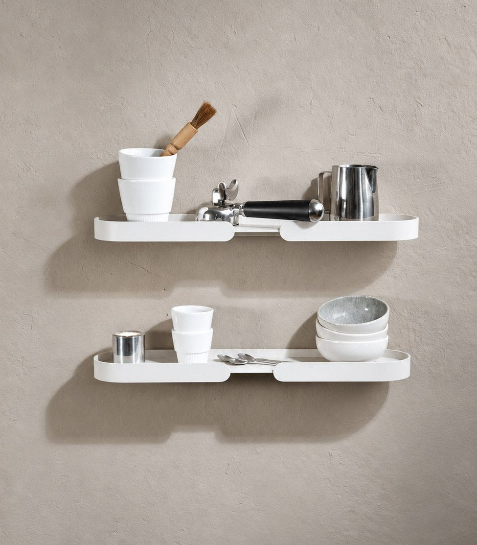 LUNGO Shelf Wandregal aus pulverbeschichtetem Aluminium für Tassen und Kaffeezubehör von Siqual Design